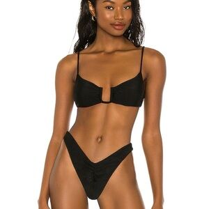 Black Women's Bikini top  revolve love wave L